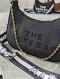 Сумка жіноча Марк джейкобс The Tote Bag Bagget багет чорний+чорні букви, фото 6
