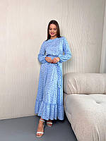 Сукня жіноча у ніжний квітковий принт довжина максі (Норма), фото 2