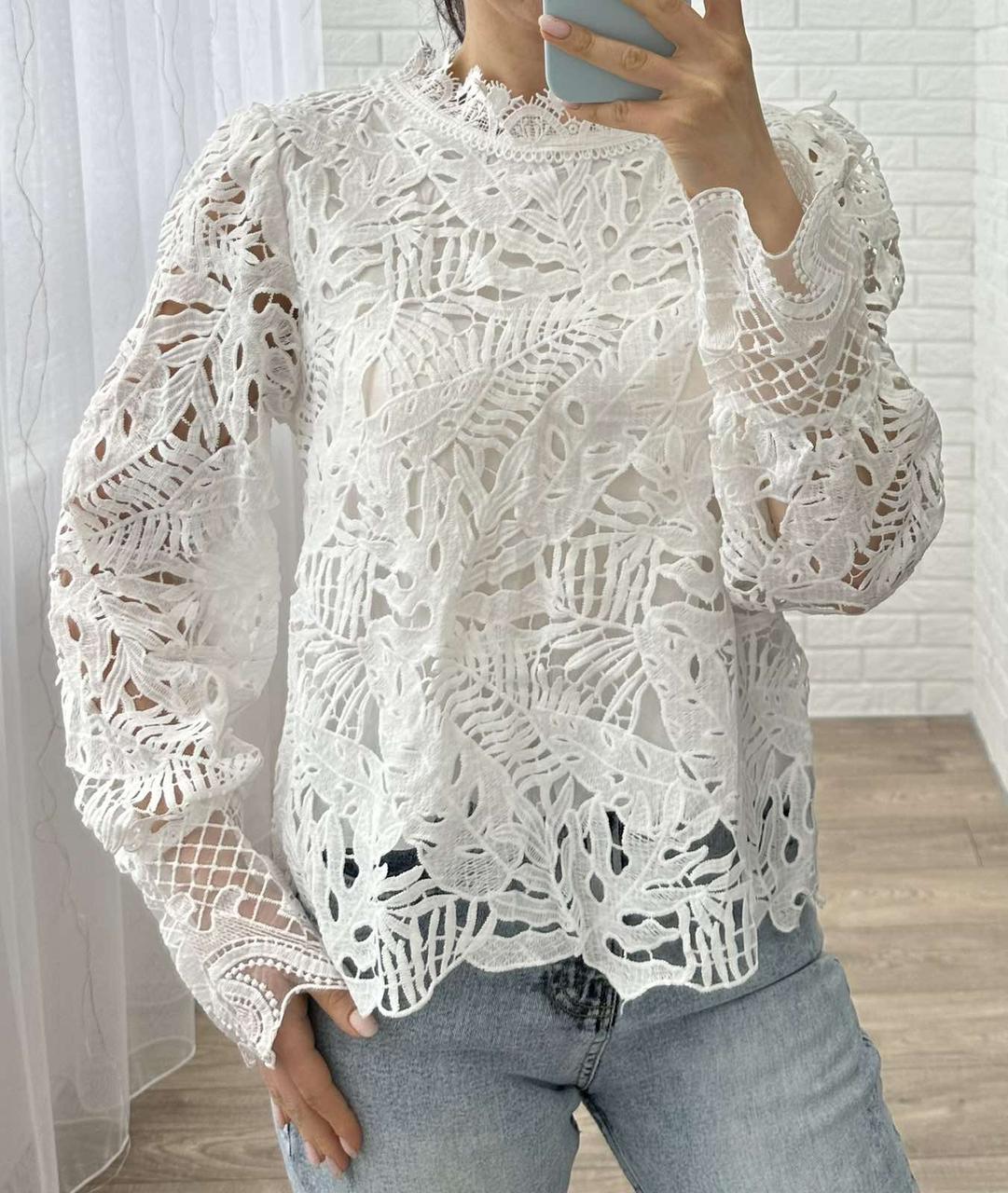 Блуза мереживна жіноча 42-44, фото 1