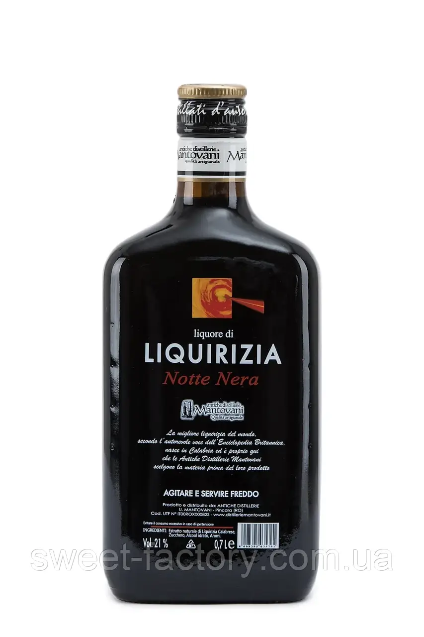 Лакричний лікер Mantovani Liquirizia Liquore Notte Nera 700ml