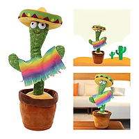 Интерактивная игрушка Dancing Cactus танцующий и поющий кактус с USB плей-лист украинских песен аккумуляторный