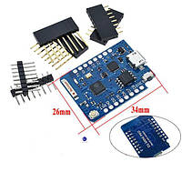 ESP8266-ESP-12E-WeMos-D1-MINI-Pro Напряжение питания платы: 3,3...5 В, Flash-память: 16 МБ, частота 80 МГц,