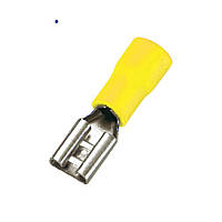 FDD5-250-YELLOW Наконечник кабельный ножевой. Гнездо 6.3мм, сечение кабеля 4.0 - 6.0 мм2, желтый с частичной
