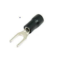 SV1.25-3.2-BLACK Наконечник кабельный вилочный (клемма) с изоляцией. Диам. отверстия под болт 3,2 мм, провод