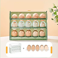 Органайзер для яєць у холодильник, контейнер-підставка із пластику для зручного зберігання до 30 яєць