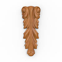 Різьблена консоль капітель пелюстка з дерева на меблі чи двері 150х60 мм