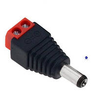 DC Power Jack Connector Male Red Переходник низковольтного питания, 5,5х2,1 мм. Тип папа.