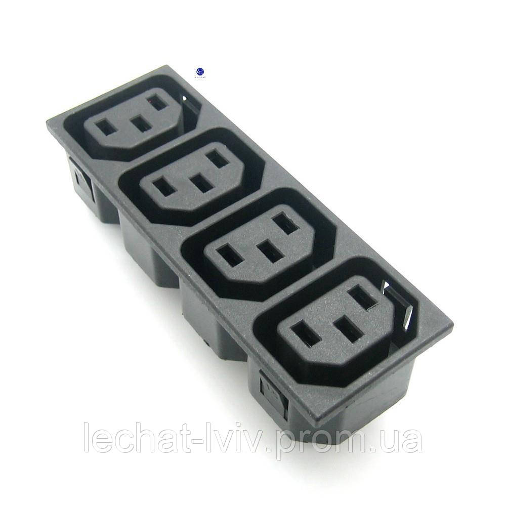 AS-401-4P Роз'єм IEC 320 C13. 220 В. гніздо (розетка), на блок, 3 ...