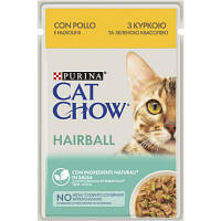 Популярний! Вологий корм для кішок Purina Cat Chow Hairball з куркою та зеленою квасолею в желе 85г (7613037031393) - Краща якість
