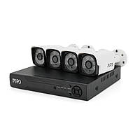 Комплект відеоспостереження Outdoor 007-4-2MP Pipo (4 вуличні камери, кабелі, блок живлення, відеореєстратор