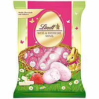 Шоколадные яйца Lindt Weiss Erdbeere Minis Eier 100g