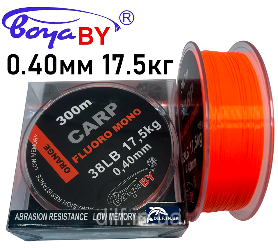 Волосінь Boyaby Carp Fluoro Mono Orange 300m (0.40мм 17.5кг)