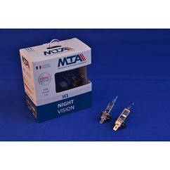 Лампа автомобільна H1 12 V 55 W P14.5S NIGHT VISION + 80% (2 шт.) (ближніша/далекіша, протитуманна) MTA