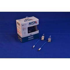 Лампа автомобільна H3 12 V 55 W PK22S NIGHT VISION + 80% (2 шт.) (ближніша/далекіша, протитуманна) MTA