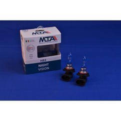 Лампа автомобільна HB3 12 V 65 W P20D NIGHT VISION + 80% (2 шт.) (ближніша/далекіша, протитуманна) MTA