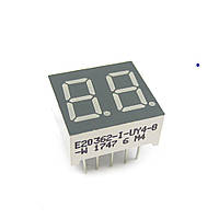 E20362-I-UY4-8-W Светодиодный индикатор двухсимвольный, общий анод, высота символа 9,14 мм, цвет свечения