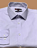 Чоловіча бавовняна сорочка ніжно бузкового кольору воріт 44, фото 4