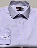 Чоловіча бавовняна сорочка ніжно бузкового кольору воріт 44, фото 5