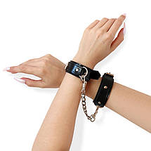 BDSM набір наручники та поні Art of Sex — Emoji, Екошкіра, колір Чорний, фото 5