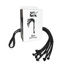 Ажурна плетіння кішка з екошкіри Art of Sex — Kani, колір Чорний, фото 4