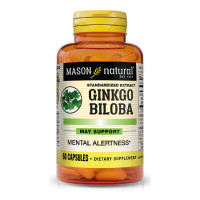 Трави Mason Natural Гінкго Білоба Екстракт, Ginkgo Biloba, 60 капсул (MAV12805), фото 1