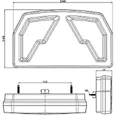 Ліхтар Fristom 7-функціональний задній лівий байонетом 6pin FT-372 L TD LED BAJONET 6PIN, фото 2