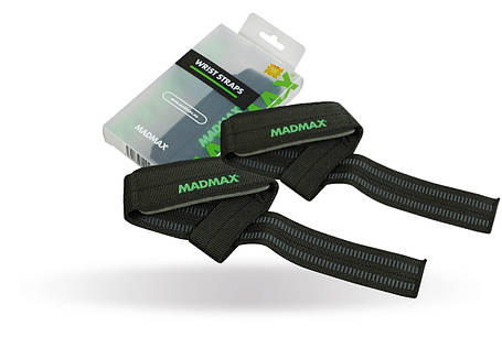 Лямки для тяги MadMax MFA-269 Non slide & slip wrist straps Black, фото 2