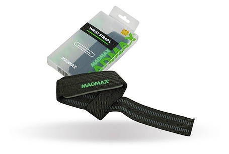 Лямки для тяги MadMax MFA-269 Non slide & slip wrist straps Black, фото 2