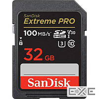 Карта пам"яті SanDisk SD 32GB C10 UHS-I U3 R100/W90MB/s Extreme Pro V30 (SDSDXXO-032G-GN4IN)