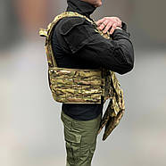 Напашник тризонний 1-го класу захисту, Піксель, фартух напашник, сумка фартух з балістичним пакетом Поліетиленові пластини, Мультикам, фото 2
