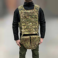 Напашник тризонний 1-го класу захисту, Піксель, фартух напашник, сумка фартух з балістичним пакетом Поліетиленові пластини, Мультикам, фото 3