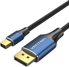 Кабель miniDisplayPort-DisplayPort 1.4 Vention 8K 60Hz 4K 144Hz 2K 165Hz 1080P 240Hz 1.5m Cotton Braided