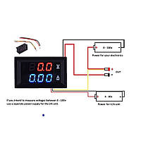 Dual Voltage Current Meter (Red Blue) Цифровой вольтметр/амперметр. Рабочее напряжение: DC 4,5...30 В.