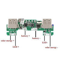 2USB 5V2A SOLAR Power Bank Module Модуль для PowerBank Lithium Li-ion 18650 Battery . Заряд от solar panel: