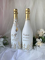 Свадебное шампанское золотые веточки