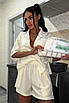 Піжама жіноча велюрова  білого кольору Уцінка р.44-46 175662T Безкоштовна доставка, фото 2