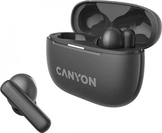 Навушники гарнітура вакуумні Bluetooth 5.3 Canyon OnGo TWS-10 ANC ENC Black (CNS-TWS10BK), фото 2