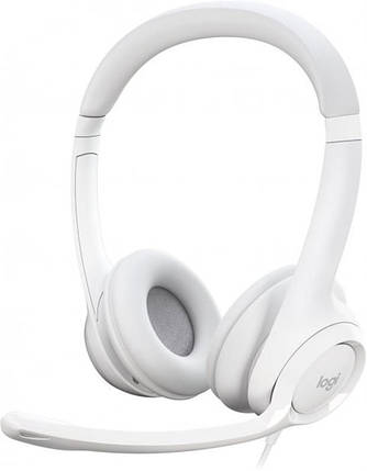 Навушники гарнітура накладні дротові Logitech H390 USB White (981-001286), фото 1