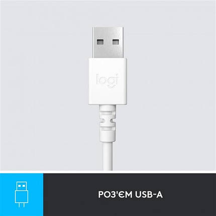 Навушники гарнітура накладні дротові Logitech H390 USB White (981-001286), фото 2