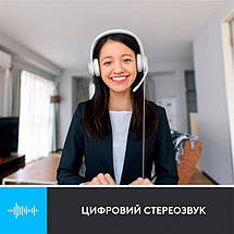 Навушники гарнітура накладні дротові Logitech H390 USB White (981-001286), фото 3