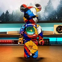 Медведь bearbrick, 3d ночник мишка, колонка-проектор Bearbrick kaws, фигурка 29 см разноцветный