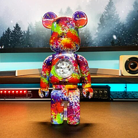 Ведмідь bearbrick, 3d нічник ведмедик, колонка-проектор Bearbrick kaws, фігурка 29 см пожежа