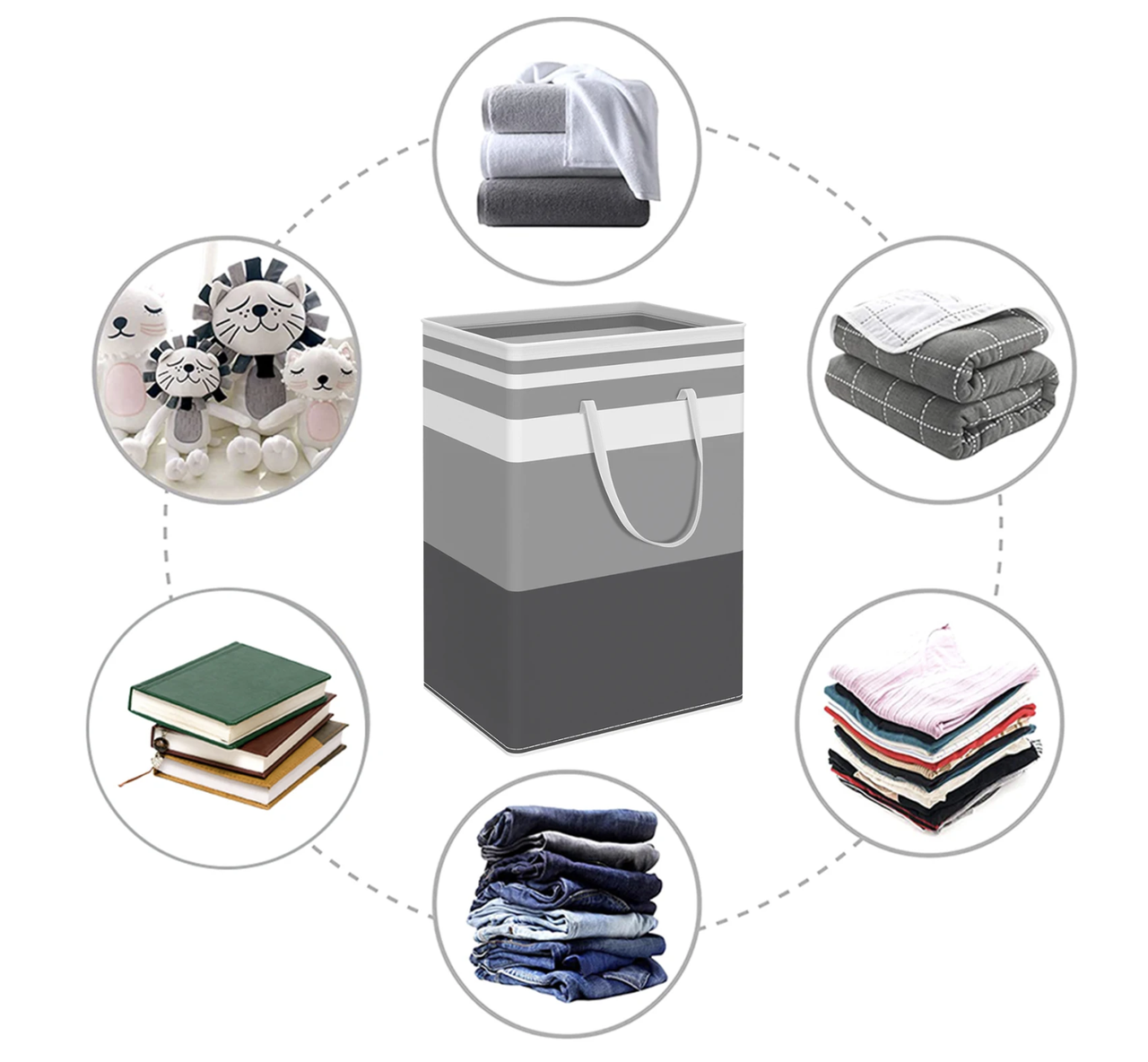 Кошик для білизни та іграшок складний, 55*32*60 см, фото 1