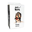 Кляп-маска з силіконовим кільцем Art of Sex - Tamer, Натуральна шкіра, колір Чорний, фото 3