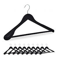 Комплект из 10 вешалок для одежды из черного бархата