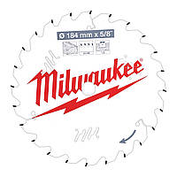 Диск пиляльний MILWAUKEE, Ø184/15,8мм, 24 зуб.