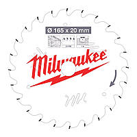 Диск пиляльний PFTE MILWAUKEE, Ø165х20х1,6мм, 24 зуб.