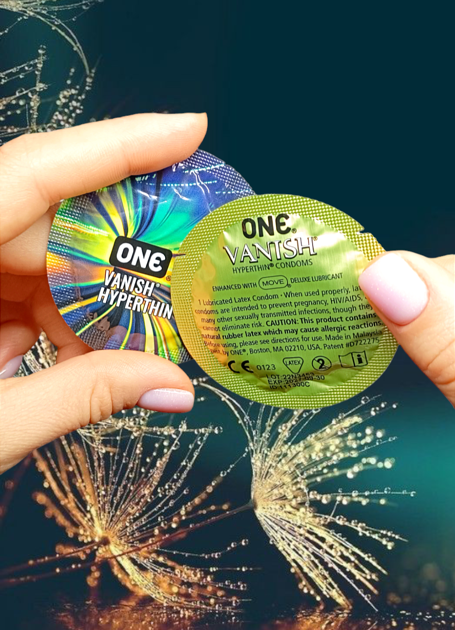 Презервативи ONE VANISH Hyperthin (гіпертонкі) (по 1 шт) (упаковка може відрізнятися кольором та малюнком)