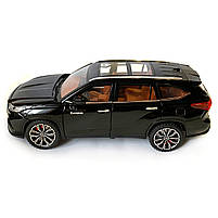 Машинка металева Toyota Highlander Hybrid Тойота Хайлендер Гібрид 1:24 джип чорний звук світло відч двері капот багажник гум, фото 4
