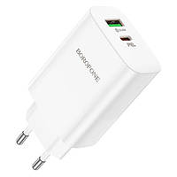 Зарядний пристрій BOROFONE BN10 PD 65W dual port USB-A/USB-C білий